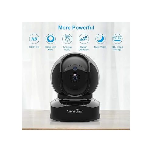  Wansview Security Camera, IP Camera 2K, WiFi Home Indoor Camera for Baby/Pet/Nanny, 2 Way Audio Night Vision, Works with Alexa, with TF Card Slot and Cloud