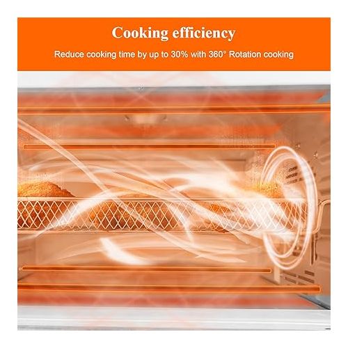  WHALL Toaster Oven, Max XL Large 30-Quart Smart Oven,11 function Toaster Oven Countertop with Steam Function,12-inch Pizza/1700W