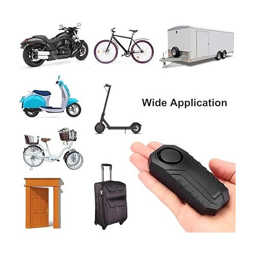  Wsdcam 113dB Bike Alarm Wireless Vibration Motion Sensor Waterproof Motorcycle Alarm with Remote