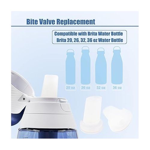  xcivi Water Bottle Mouthpiece Replacement for Brita Water Bottle-2 Pack Silicone Water Bottle Bite Valve Replacement Compatible with Brita Filter Water Bottles