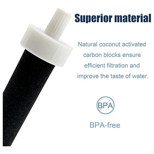  Xcivi Replacement Activated Carbon Water Bottle Filter for Brita BB06, Brita Hard Sided, Sport and Stainless Steel Bottle Filter, 10 Count