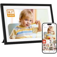 Digital Picture Frame 10.1 Inch, Frameo Digital Frame WiFi with 64GB Large Storage,1280 x 800 HD IPS Touch Screen, Electronic Picture Frame, Auto-Rotate and Slideshow, Share Photo & Video Instantly