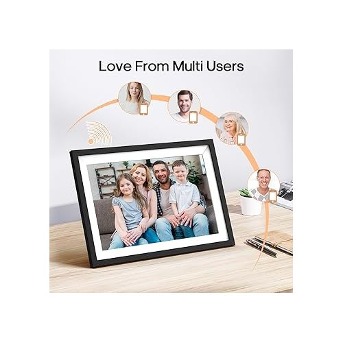  Digital Picture Frame 10.1 Inch, Frameo Digital Frame WiFi with 64GB Large Storage,1280 x 800 HD IPS Touch Screen, Electronic Picture Frame, Auto-Rotate and Slideshow, Share Photo & Video Instantly