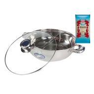 [아마존베스트]yoaxia  - [ Ø 26cm ] HOT POT Topf mit 2 Kammern / Feuertopf / Fondue / Shabu Shabu + 1x [ 100g ] DIAMOND BRAND Longkou Vermicelli / Glasnudeln gratis