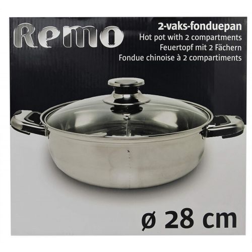  [아마존베스트]yoaxia  - [ Ø 28cm ] HOT POT Topf mit 2 Kammern / Feuertopf / Fondue / Shabu Shabu + 1x [ 100g ] DIAMOND BRAND Longkou Vermicelli / Glasnudeln gratis