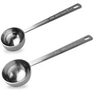 2 Pcs Coffee Scoop 18/8 Stainless Steel Measuring Coffee Spoon Set 1 Tablespoon (15ML) & 2 Tablespoon (30ML) Long Handle Spoons Metal Tablespoon for Coffee Tea Milk Powder Coffee Beans Sugar Flour