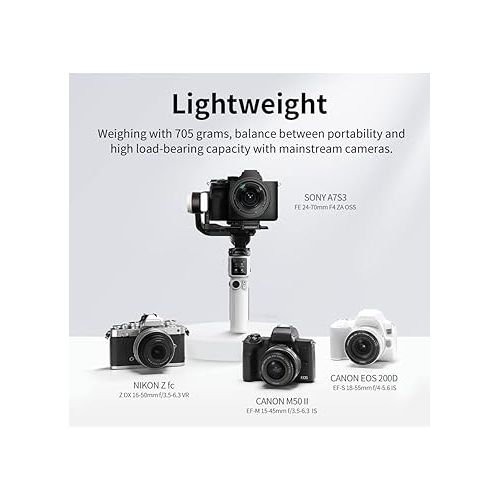  Zhiyun Crane M3S Handheld Gimbal 3-Axis Stabilizer All in One Design for Mirrorless Cameras Like Sony,Canon,Smartphone Like iPhone,Sumsung,Action Cameras Like Gopro (Crane M3 Upgrade Version in 2023)