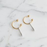Burberry Kilt Pin Gold and Palladium-plated Hoop Earrings