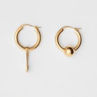 Burberry Kilt Pin and Charm Gold-plated Hoop Earrings