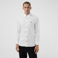 Burberry Contrast Button Stretch Cotton Shirt