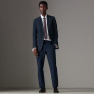 Burberry Slim Fit Pinstripe Ramie Cotton Suit