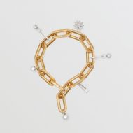 Burberry Crystal Charm Gold and Palladium-plated Bracelet