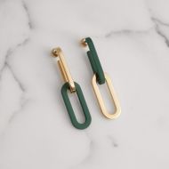 Burberry Rubberised and Gold-plated Link Drop Earrings