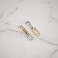 Burberry Crystal, Gold and Palladium-plated Link Drop Earrings