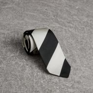 Burberry Modern Cut Archive Logo Striped Silk Tie