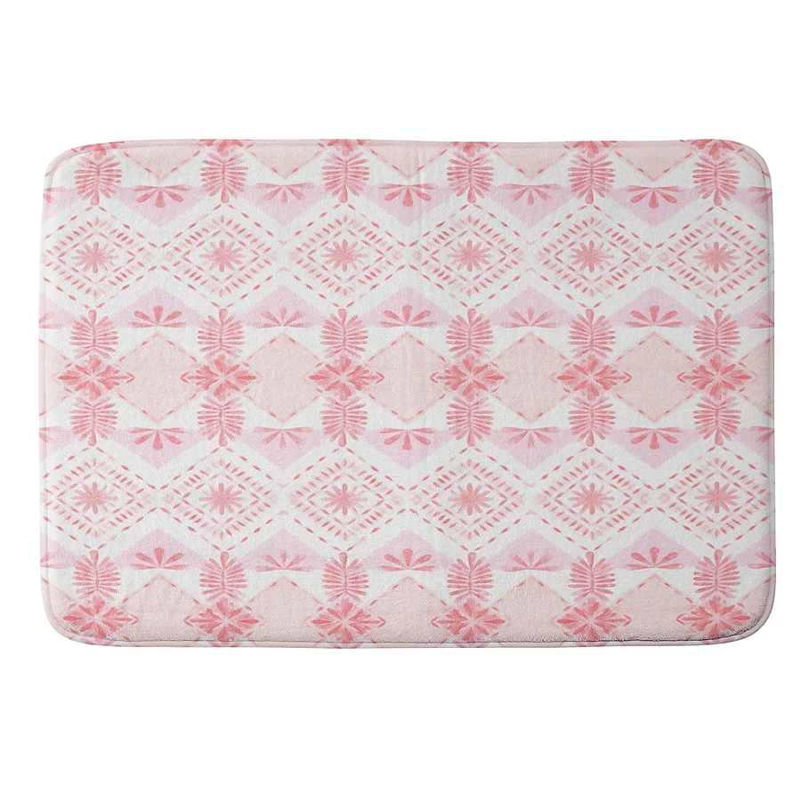Deny Designs Strawberry Picnic 17-Inch x 24-Inch Memory Foam Bath Mat in Pink