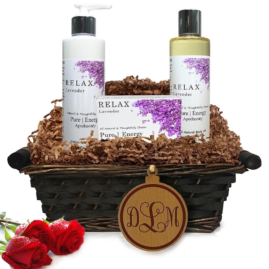 /Pure Energy Apothecary Daily Delight Lavender Monogram Gift Basket