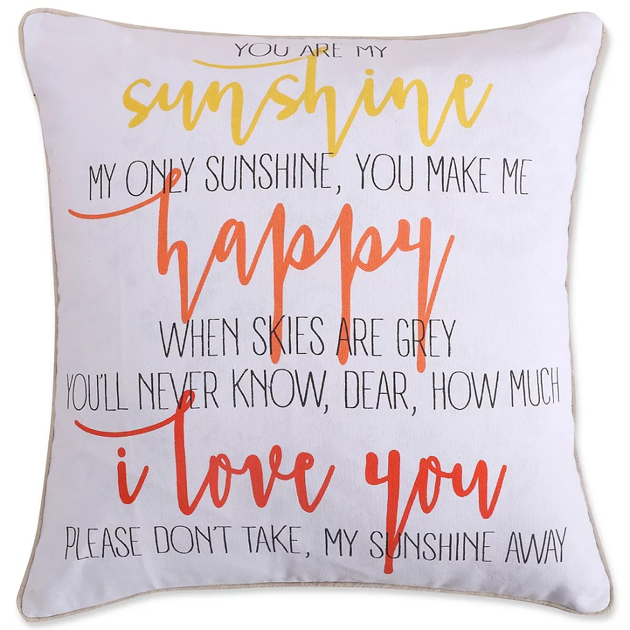/Levtex Home Kaitlyn Coral Sunshine Square Throw Pillow in White