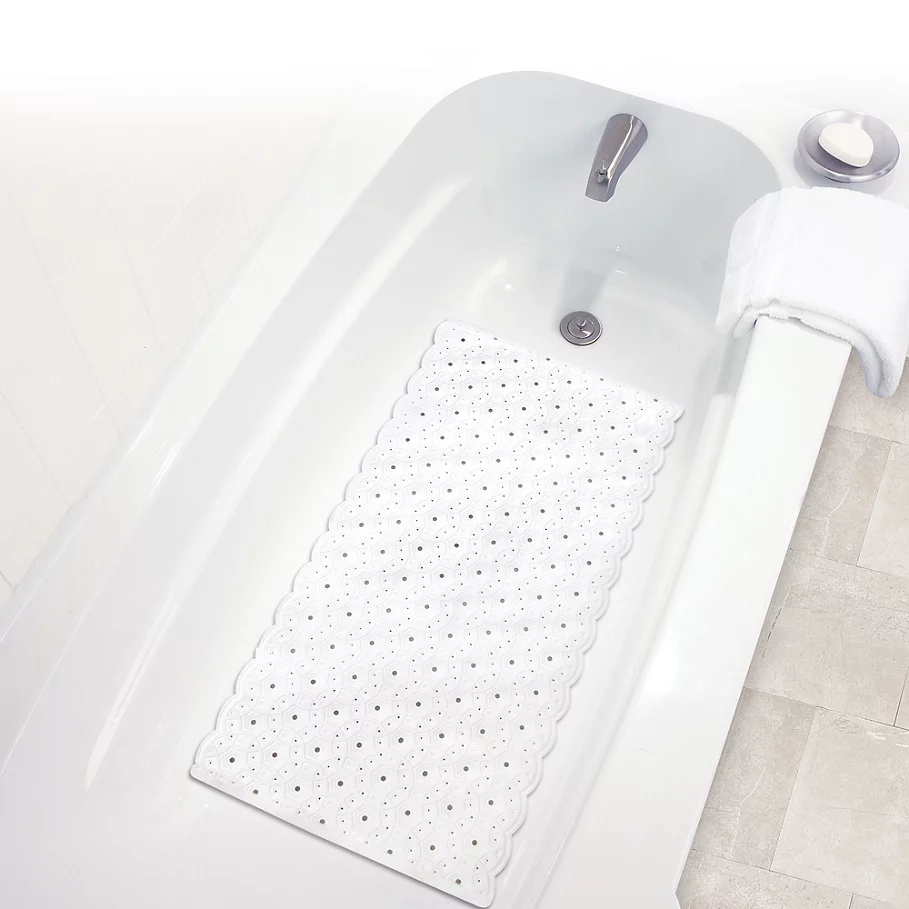  Aqua Touch 30 x 15 Marakesh Bath Mat in White