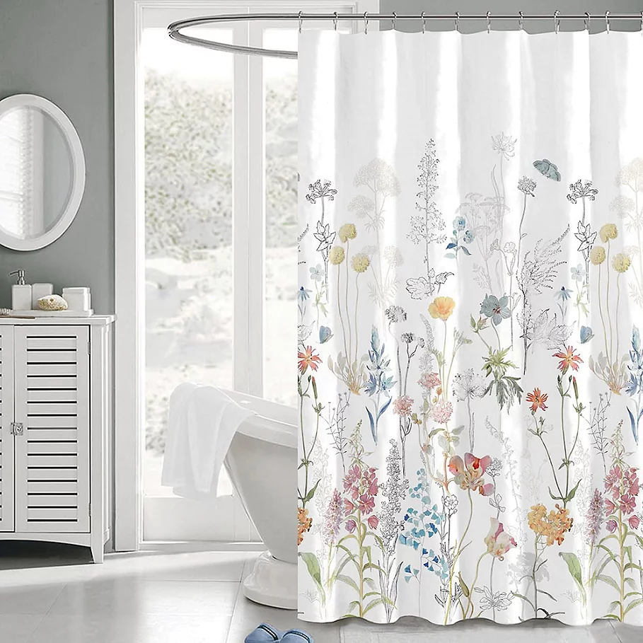 Penrhyn 72-Inch x 72-Inch Floral Fabric Shower Curtain
