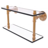Allied Brass Pipeline Collection Double Glass Shelf