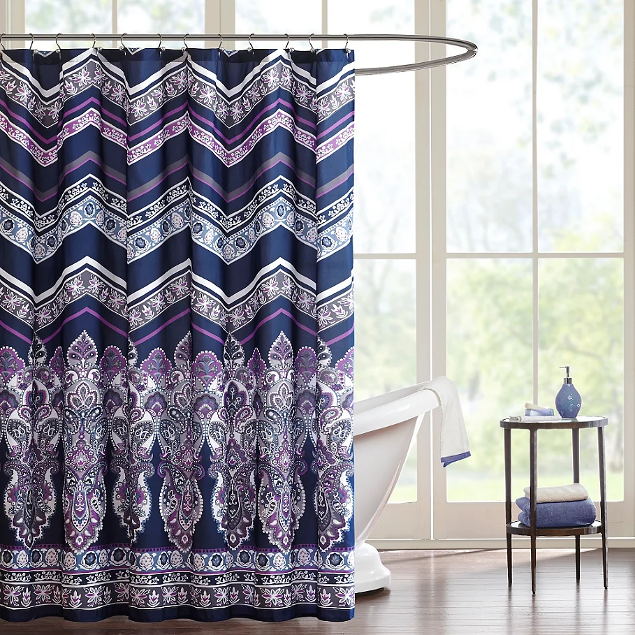 Intelligent Design Adley Shower Curtain in Purple