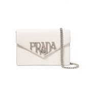 Prada Logo Liberty leather shoulder bag