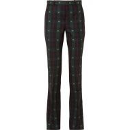 Gucci Embroidered checked wool flared pants
