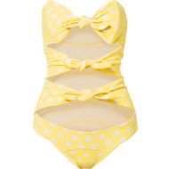 Lisa Marie Fernandez Triple Poppy knotted polka-dot stretch-crepe swimsuit