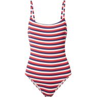 Solid & Striped The Nina striped ribbed stretch-knit swimsuit