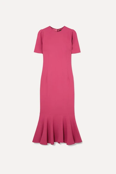 Dolce & Gabbana Fluted stretch-crepe midi dress