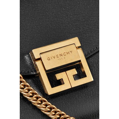 지방시 Givenchy GV3 small textured-leather and suede shoulder bag