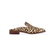 Sam Edelman Crystal-embellished leopard-print calf hair slippers