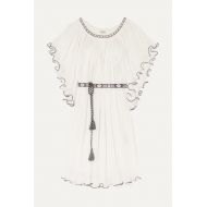 Talitha Shore Serena ruffled embroidered crinkled-cotton dress