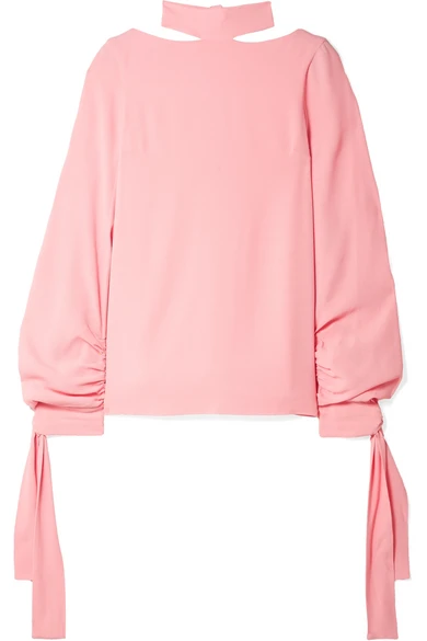 Rosetta Getty Tie-detailed crepe blouse