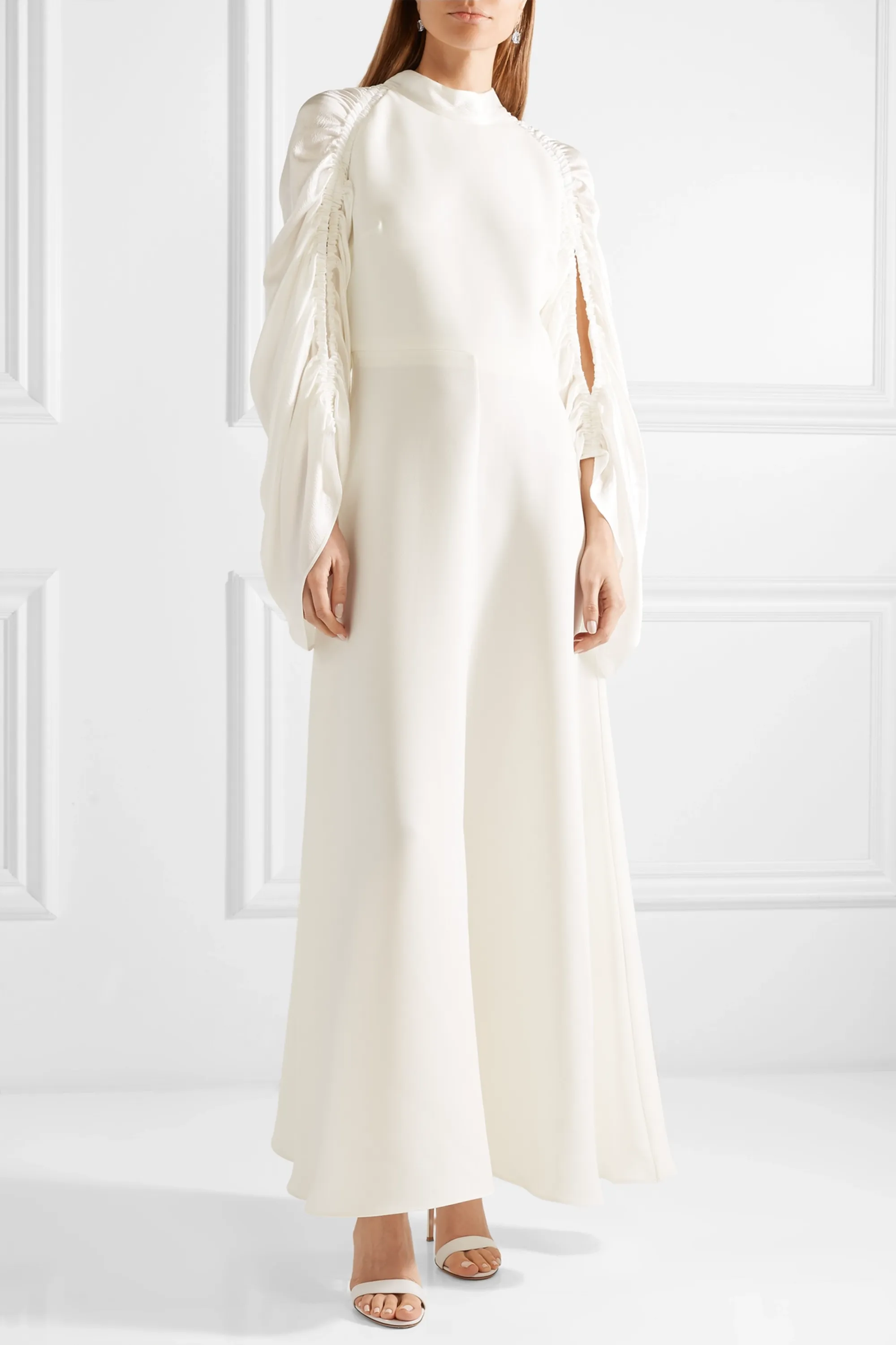  Roksanda Zariah ruched silk-blend crepe and hammered-satin gown