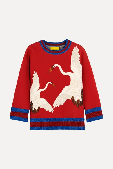 Gucci for NET-A-PORTER Printed bonded cotton-jersey sweatshirt