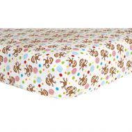 Trend Lab Monkey Scatter Print Flannel Deluxe Flannel Fitted Crib Sheet