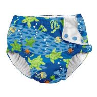 IPlay Snap Reusable Absorbent Swimsuit Diaper-Royal Blue Turtle Journey