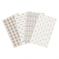 Trend Lab Stag and Moose 4 Pack Flannel Burp Cloth Set
