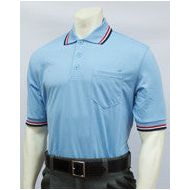 Smitty Short Sleeve Umpire Shirt, Powder Blue / RWB Trim