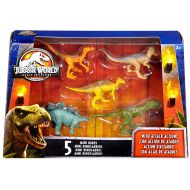 Toywiz Jurassic World Tyrannosaurus Rex, Velociraptor, Parasaurolophus, Stegosaurus & Pachycephalosaurus 2-Inch Mini Dinosaur Figure 5-Pack