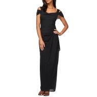 Alex Evenings Exposed-Shoulder Mesh Gown