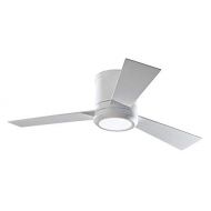 Monte Carlo 3CLYR42RZWD, Clarity II Flush Mount 42 White Ceiling Fan with LED Light and Remote