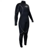 Aqua Lung Aquaflex Womens Back-Zip Jumpsuits, Black Charcoal, 8 Long