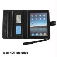 Generic Ipad 2 Black Leather Carrying Case w/hand strap, spin able silicone cover
