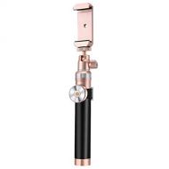 Toogoo TOOGOO Luxury Bluetooth Wireless Selfie Stick Handheld Brushed Metal Monopod Shutter Extendable for iPhone iOS/Android(Gold)