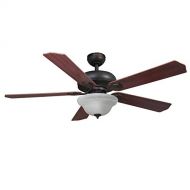 Harbor Breeze Crosswinds 52-in Oil rubbed bronze Indoor Downrod Or Close Mount Ceiling Fan with Light Kit and Remote