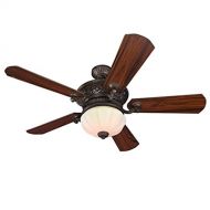 Harbor Breeze Platinum Wakefield 52-in Guilded Espresso Indoor Downrod Mount Ceiling Fan with Light Kit and Remote