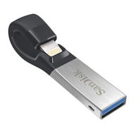 SanDisk iXpand Flash Drive 128GB for iPhone and iPad, BlackSilver, (SDIX30C-128G-GN6NE)